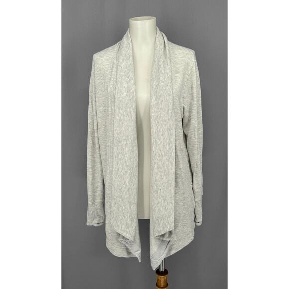 Athleta Sweater Womens Small Petite Light Gray Cardigan Lagenlook Coastal Boho - Picture 1 of 13